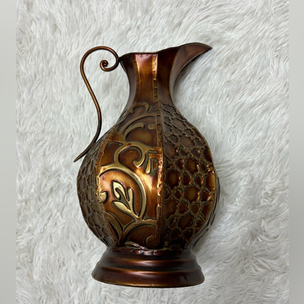 Copper Color Tin Accent Pitcher.